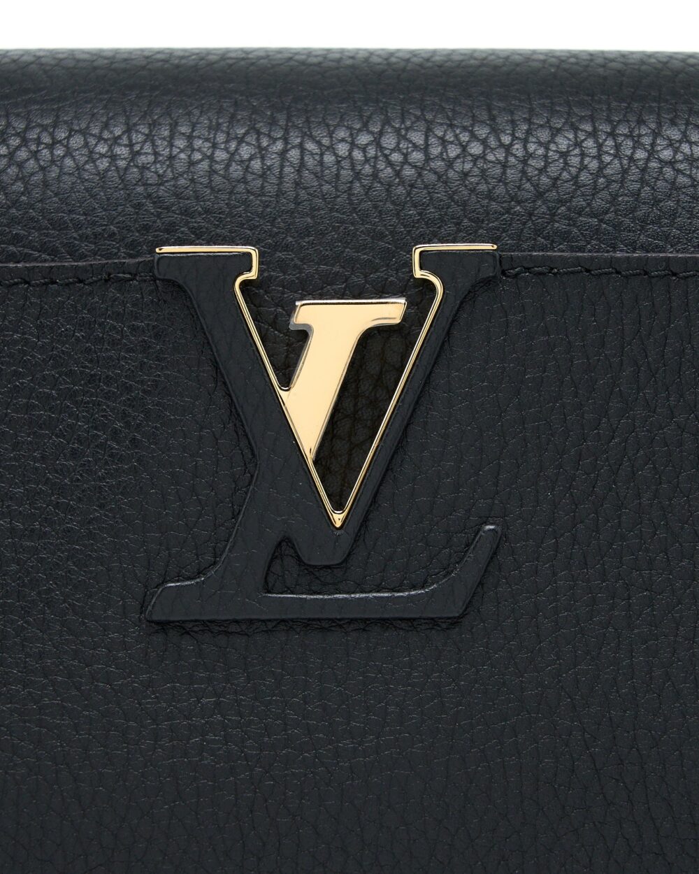 AAA Replica Louis Vuitton LV CAPUCINES MM TAURILLON BLACK GHW