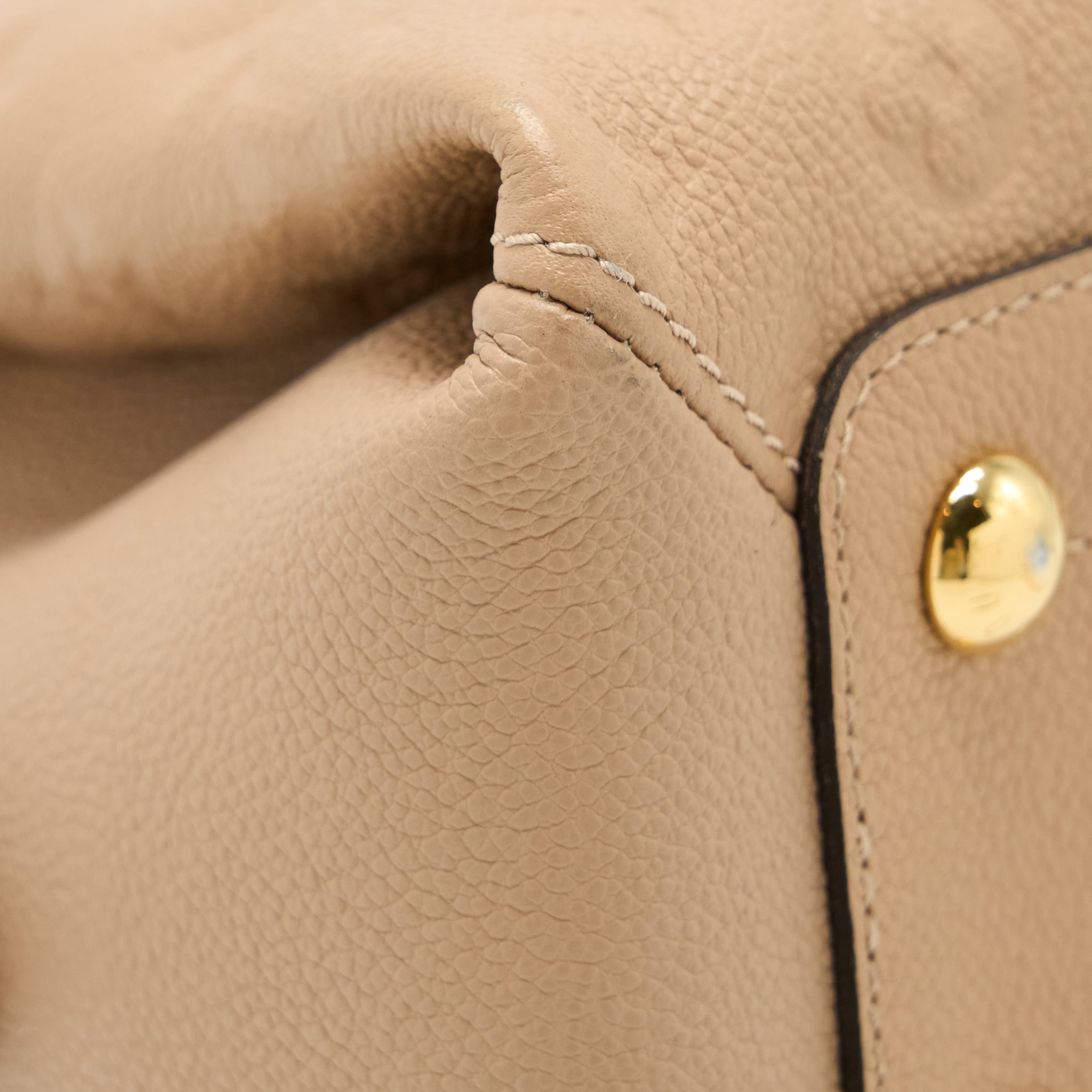 AAA Replica Louis Vuitton LV VOSGES MM MONOGRAM EMPREINTE DARK BEIGE GHW