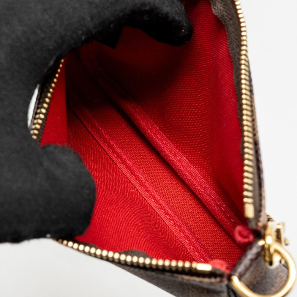 AAA Replica Louis Vuitton LV MINI POCHETTE ACCESSORIES DAMIER EBENE CANVAS GHW