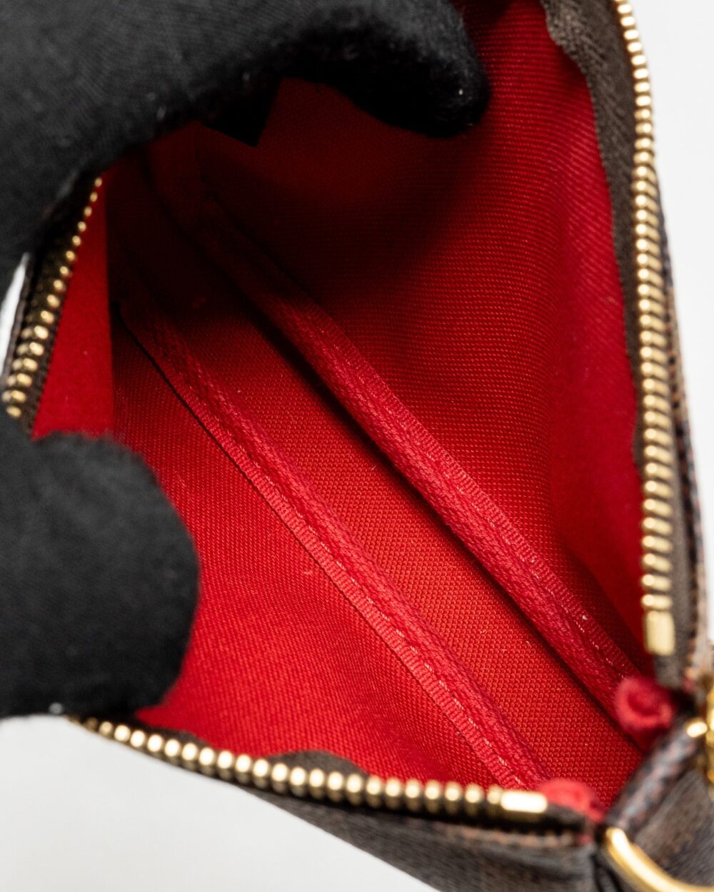 AAA Replica Louis Vuitton LV MINI POCHETTE ACCESSORIES DAMIER EBENE CANVAS GHW