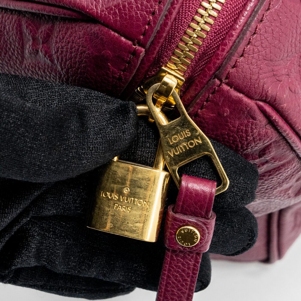 AAA Replica Louis Vuitton LV SPEEDY 25 BANDOULIERE MONOGRAM EMPREINTE PURPLE GHW