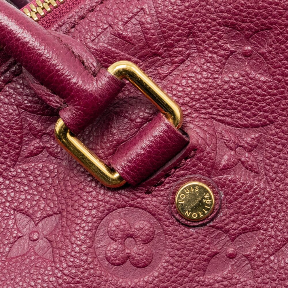AAA Replica Louis Vuitton LV SPEEDY 25 BANDOULIERE MONOGRAM EMPREINTE PURPLE GHW