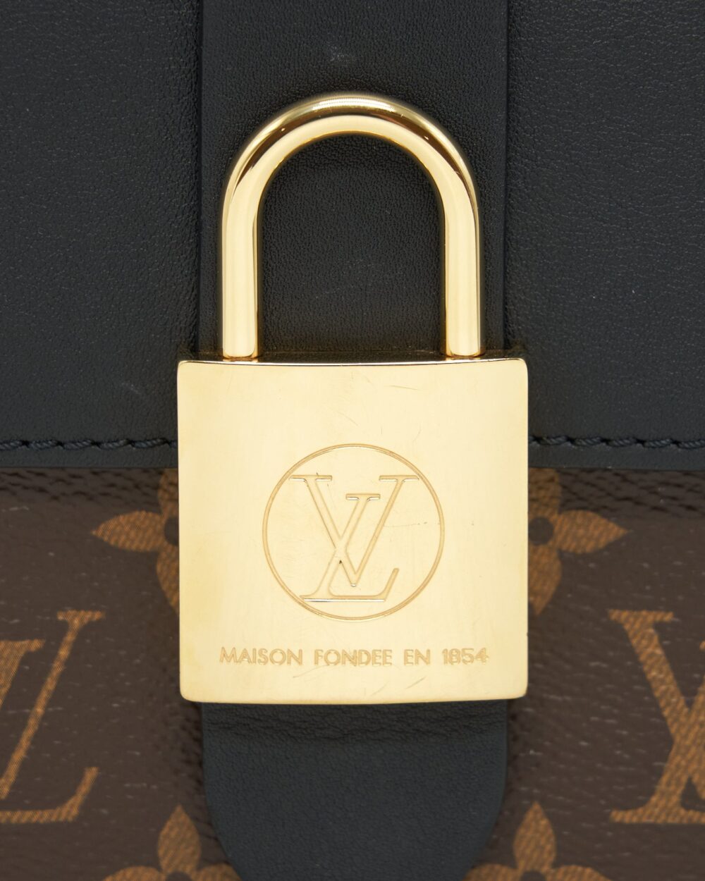 AAA Replica Louis Vuitton LV LOCKY BB MONOGRAM CANVAS/ BLACK GHW