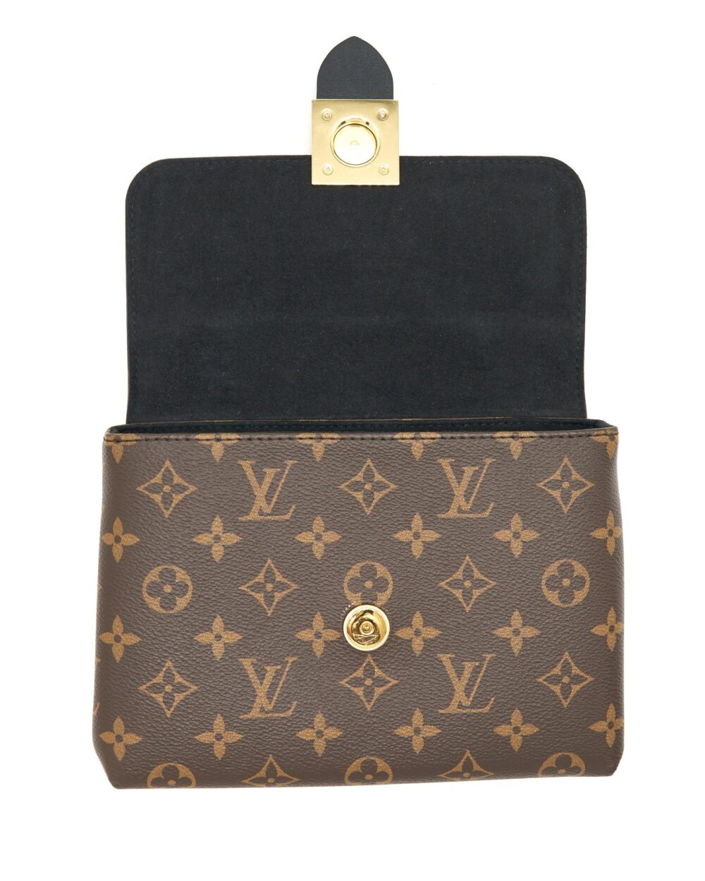 AAA Replica Louis Vuitton LV LOCKY BB MONOGRAM CANVAS/ BLACK GHW