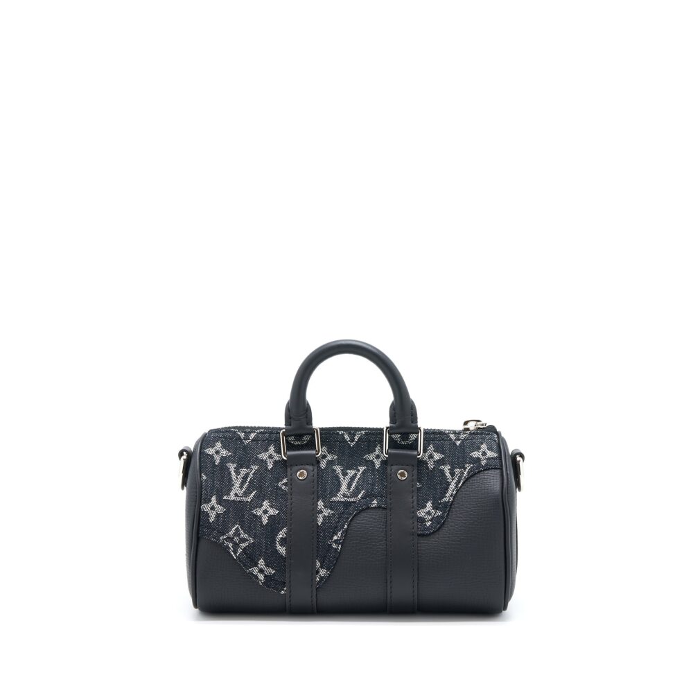 AAA Replica Louis Vuitton LV KEEPALL XS DENIM BLACK/LEATHER SHW