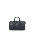AAA Replica Louis Vuitton LV KEEPALL XS DENIM BLACK/LEATHER SHW