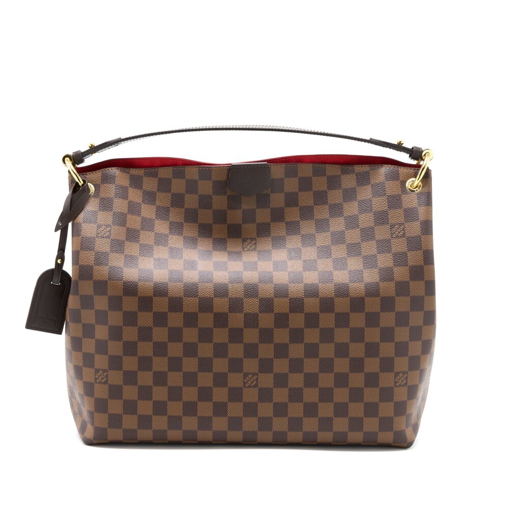 AAA Replica Louis Vuitton LV GRACEFUL MM DAMIER EBENE GHW