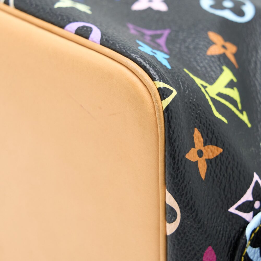 AAA Replica Louis Vuitton LV PETIT NOE BLACK MONOGRAM MULTICOLOUR GHW