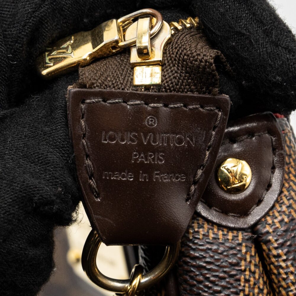 AAA Replica Louis Vuitton LV EVA POCHETTE DAMIER EBENE GHW