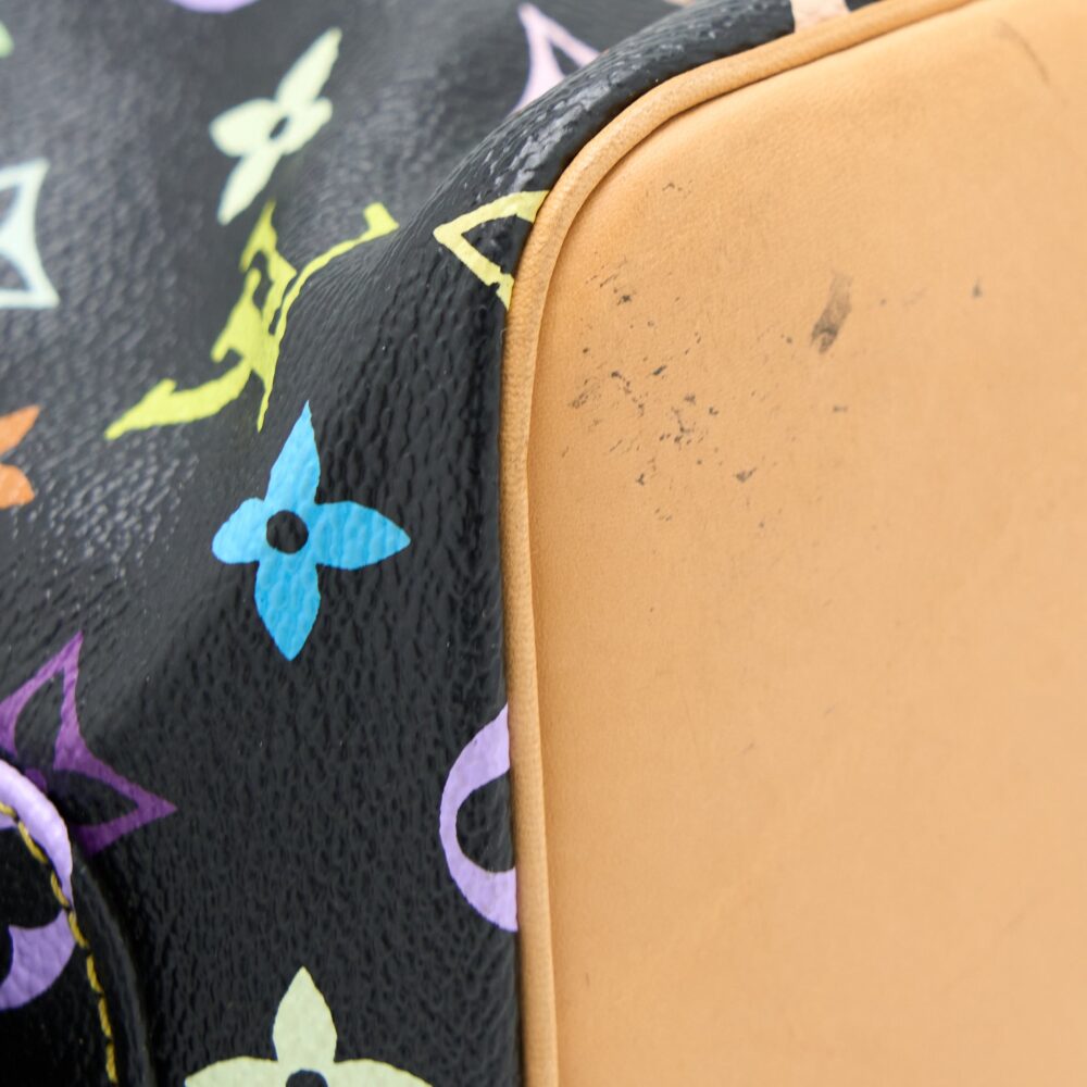 AAA Replica Louis Vuitton LV PETIT NOE BLACK MONOGRAM MULTICOLOUR GHW