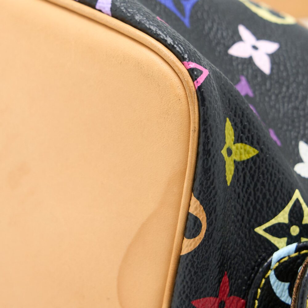 AAA Replica Louis Vuitton LV PETIT NOE BLACK MONOGRAM MULTICOLOUR GHW