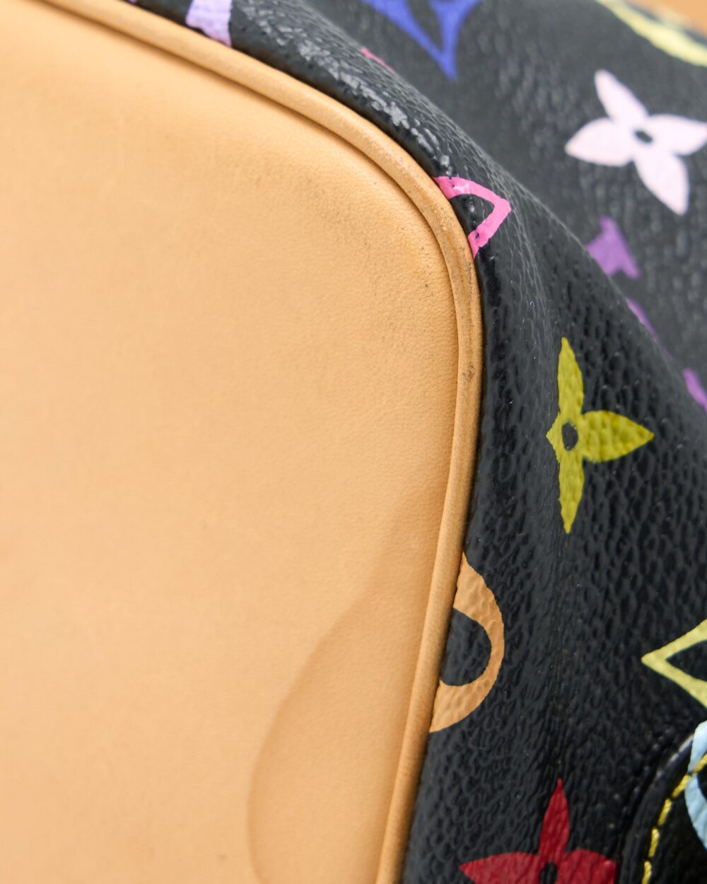 AAA Replica Louis Vuitton LV PETIT NOE BLACK MONOGRAM MULTICOLOUR GHW