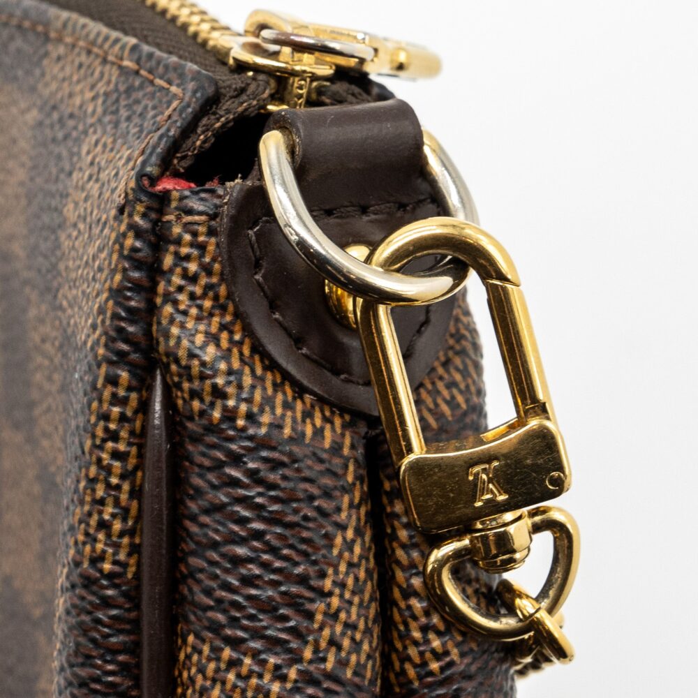 AAA Replica Louis Vuitton LV EVA POCHETTE DAMIER EBENE GHW