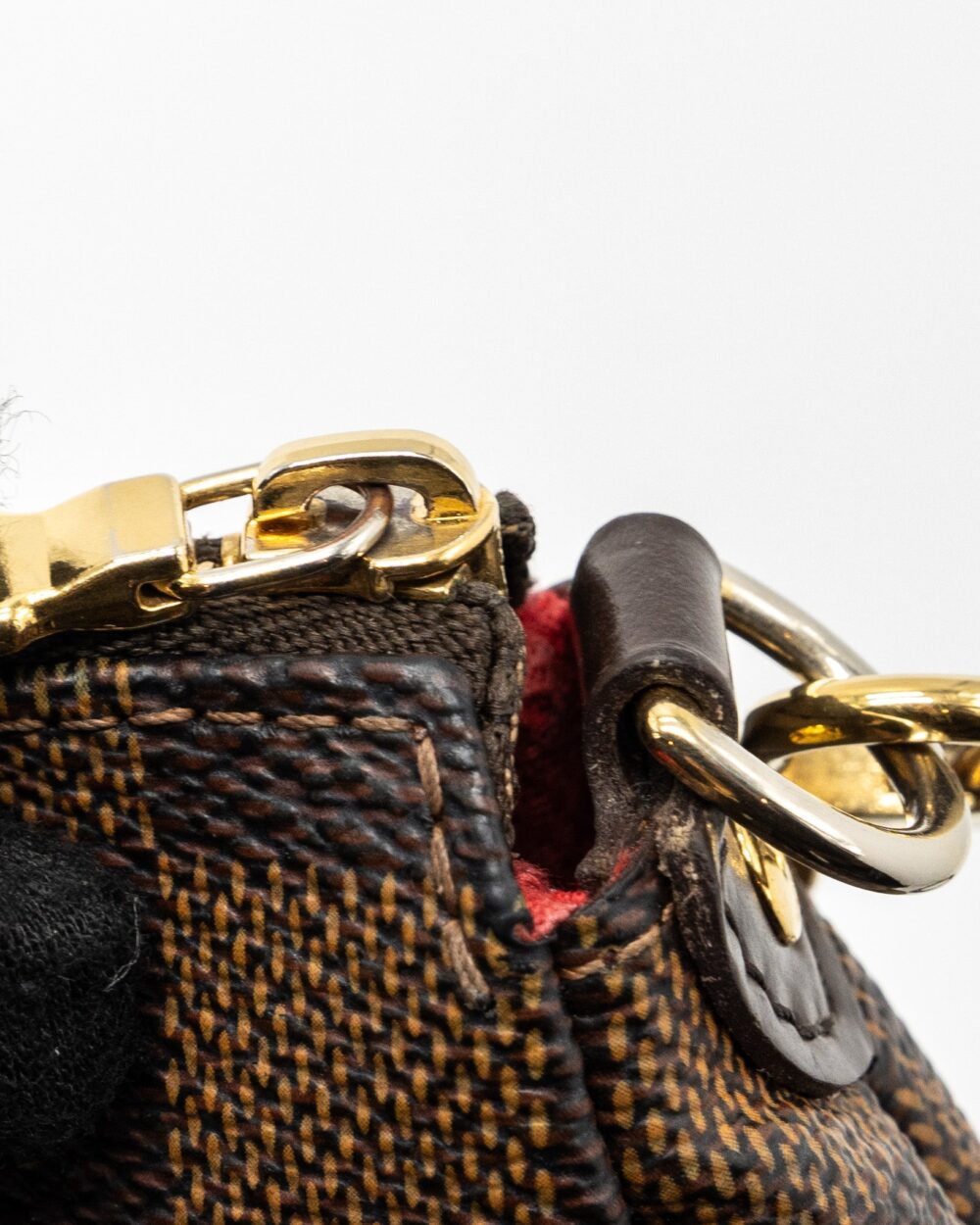 AAA Replica Louis Vuitton LV EVA POCHETTE DAMIER EBENE GHW