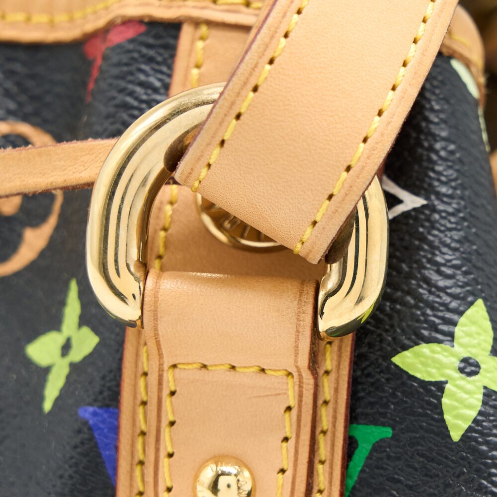 AAA Replica Louis Vuitton LV PETIT NOE BLACK MONOGRAM MULTICOLOUR GHW