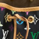 AAA Replica Louis Vuitton LV PETIT NOE BLACK MONOGRAM MULTICOLOUR GHW