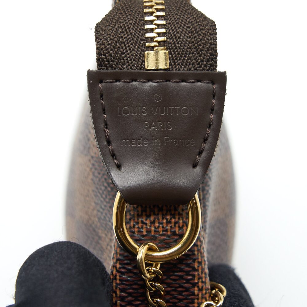 AAA Replica Louis Vuitton LV MINI POCHETTE ACCESSORIES DAMIER EBENE CANVAS GHW