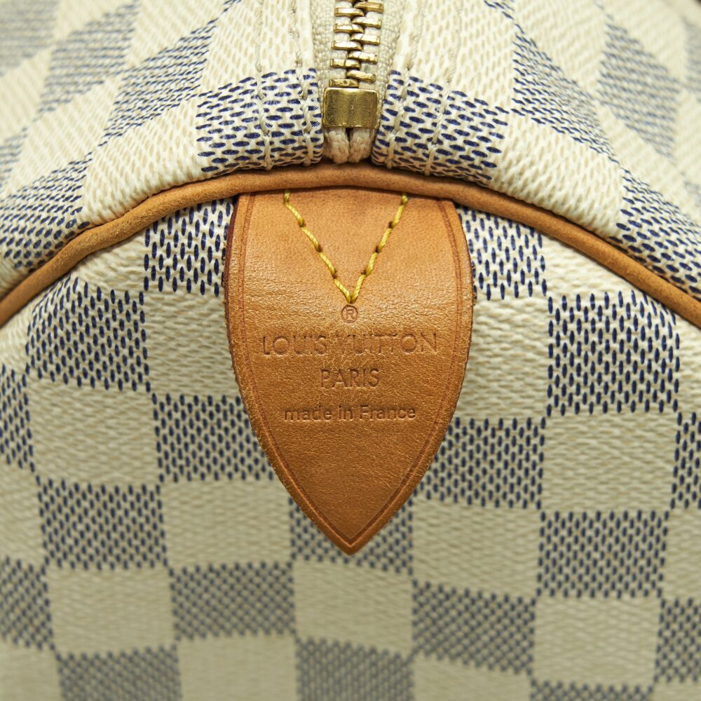 AAA Replica Louis Vuitton LV SPEEDY 30 DAMIER AZUR CANVAS GHW