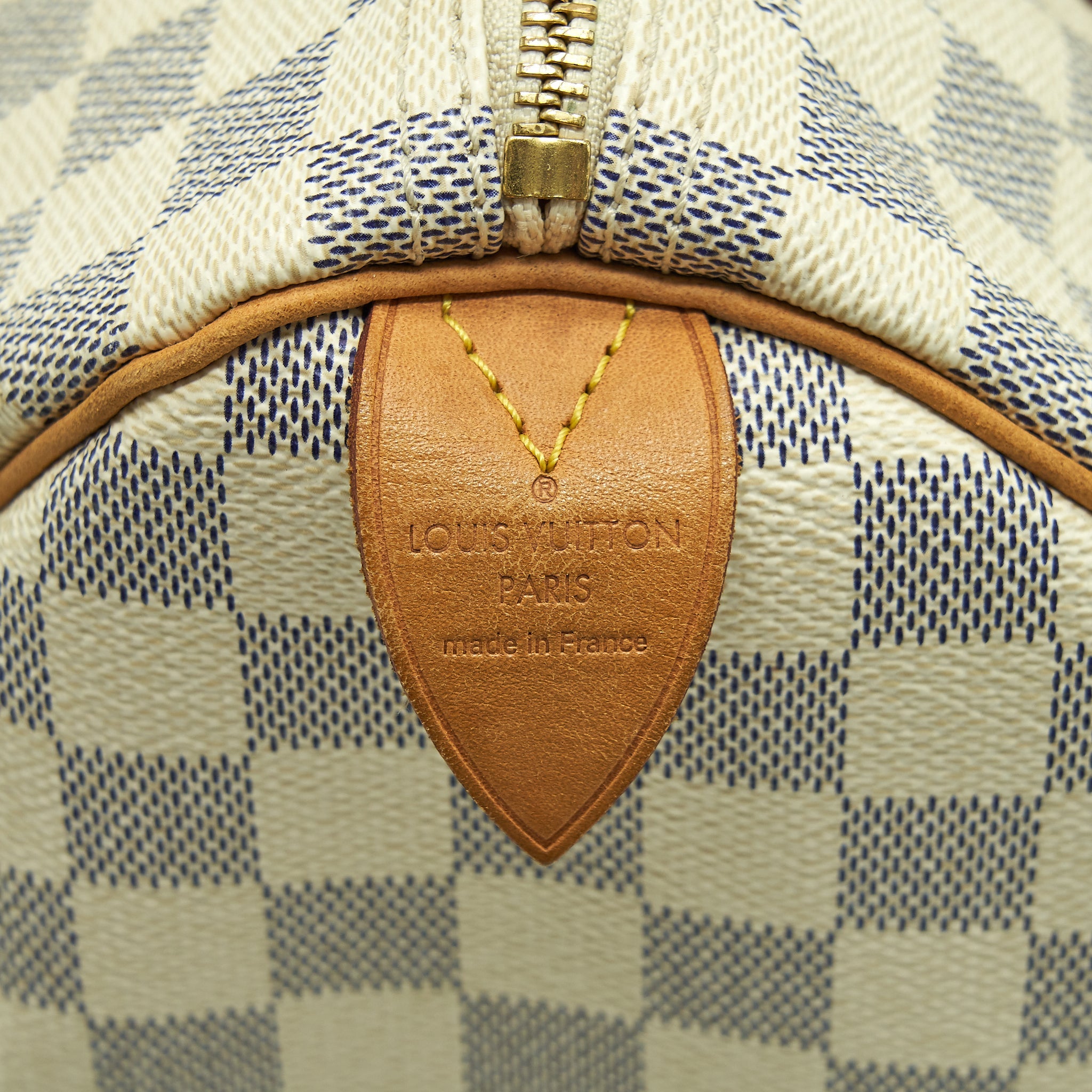 AAA Replica Louis Vuitton LV SPEEDY 30 DAMIER AZUR CANVAS GHW