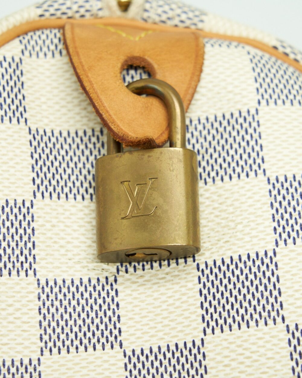 AAA Replica Louis Vuitton LV SPEEDY 30 DAMIER AZUR CANVAS GHW