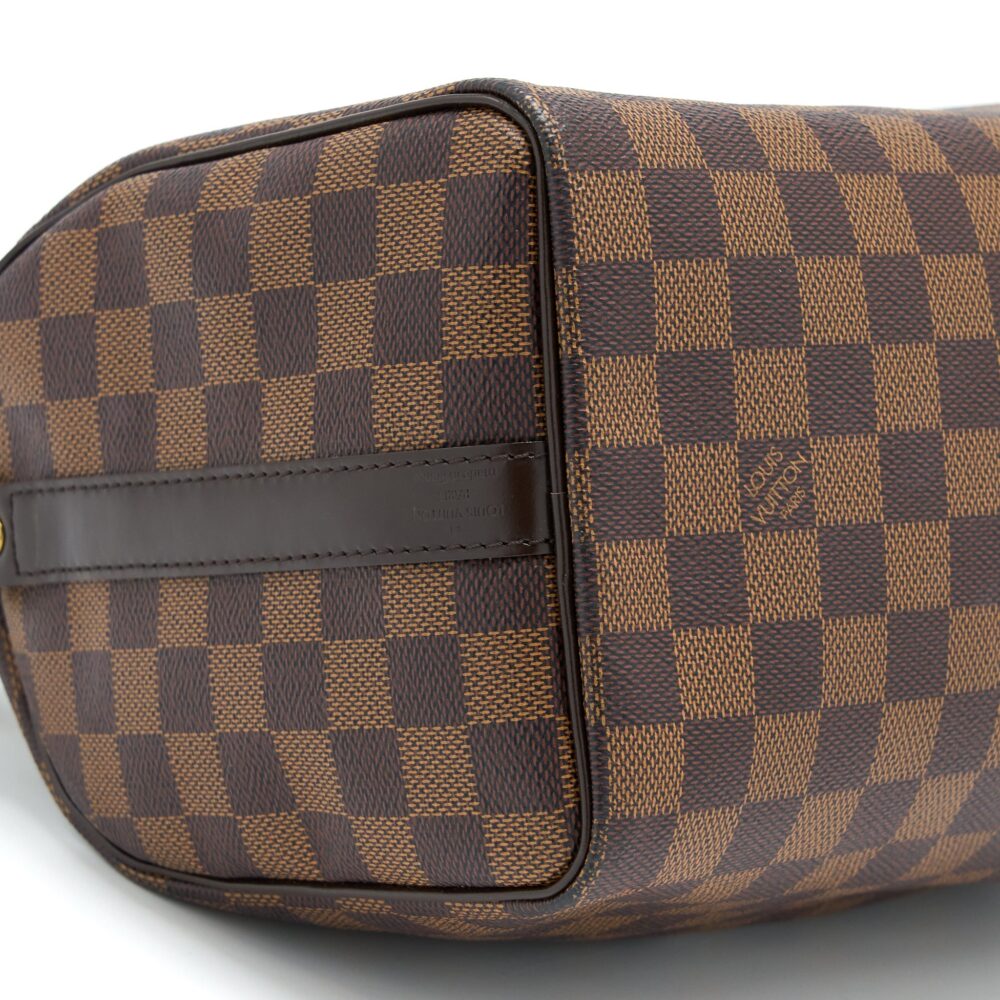 AAA Replica Louis Vuitton LV SPEEDY 25 DAMIER EBENE GHW