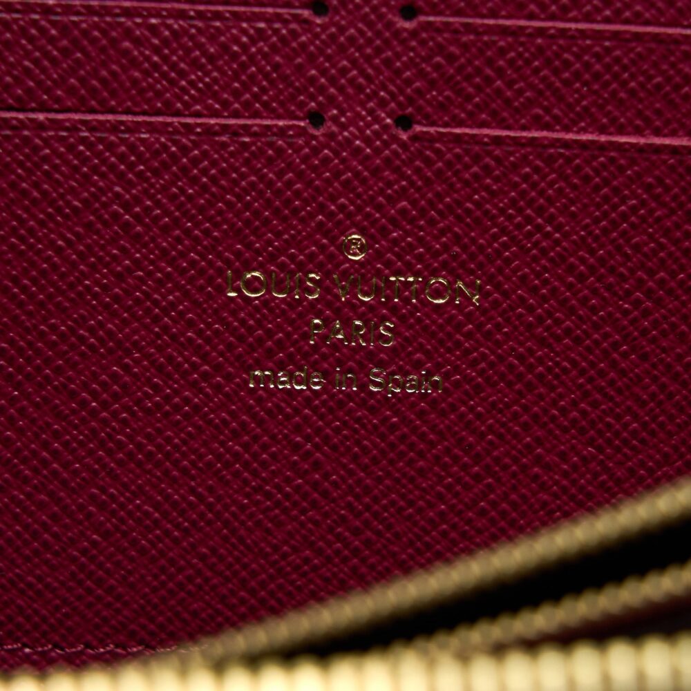 AAA Replica Louis Vuitton LV CLEMENCE LONG WALLET MONOGRAM CANVAS FUCHSIA GHW