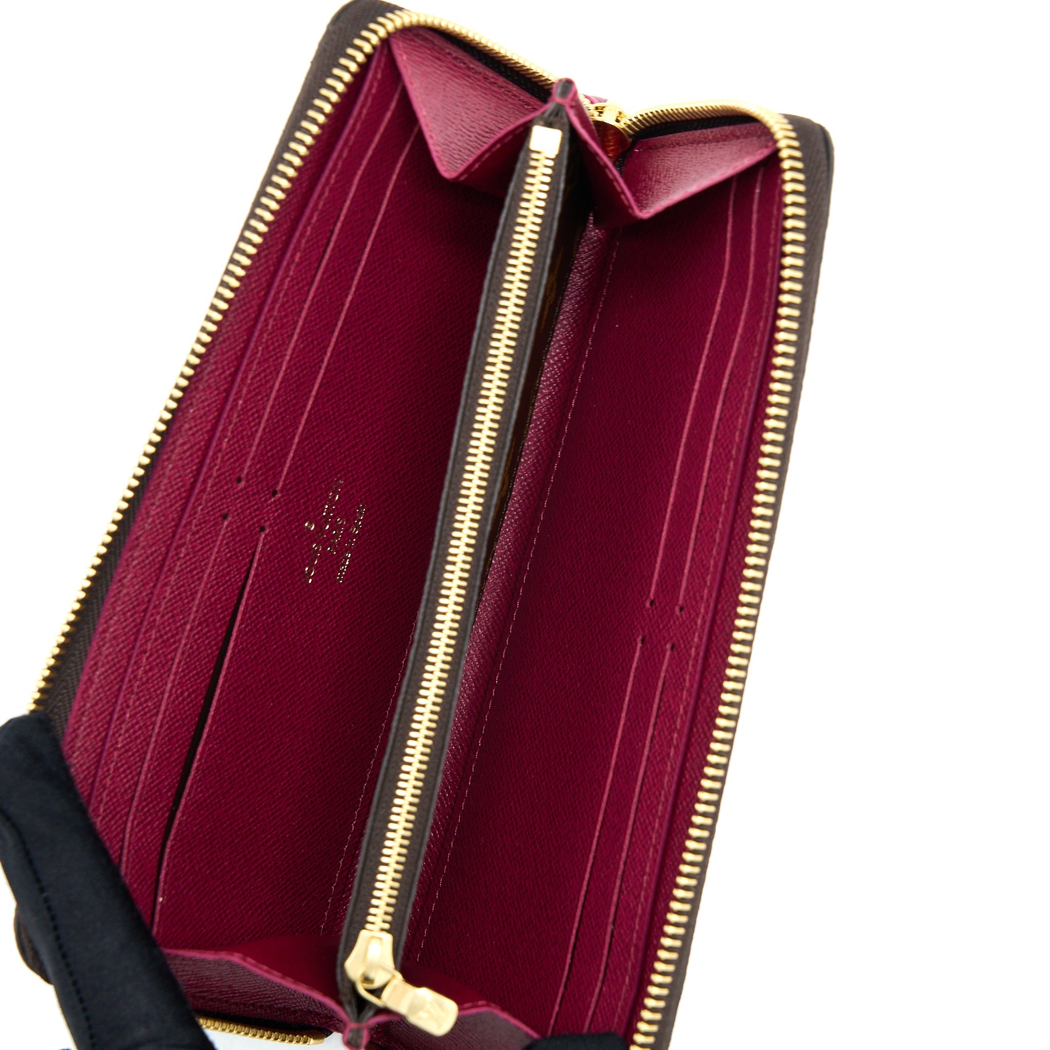 AAA Replica Louis Vuitton LV CLEMENCE LONG WALLET MONOGRAM CANVAS FUCHSIA GHW