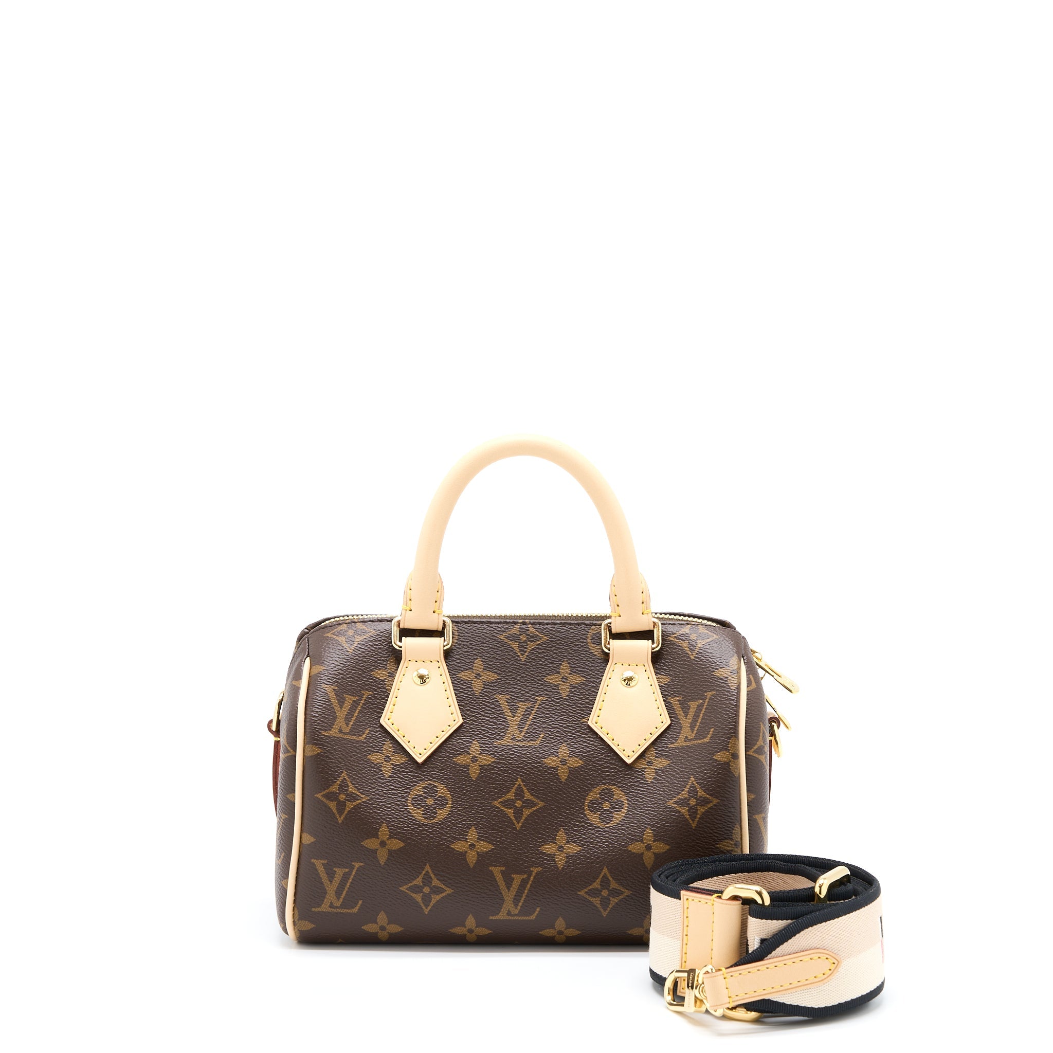 AAA Replica Louis Vuitton LV SPEEDY 20 BANDOULIERE MONOGRAM CANVAS GHW