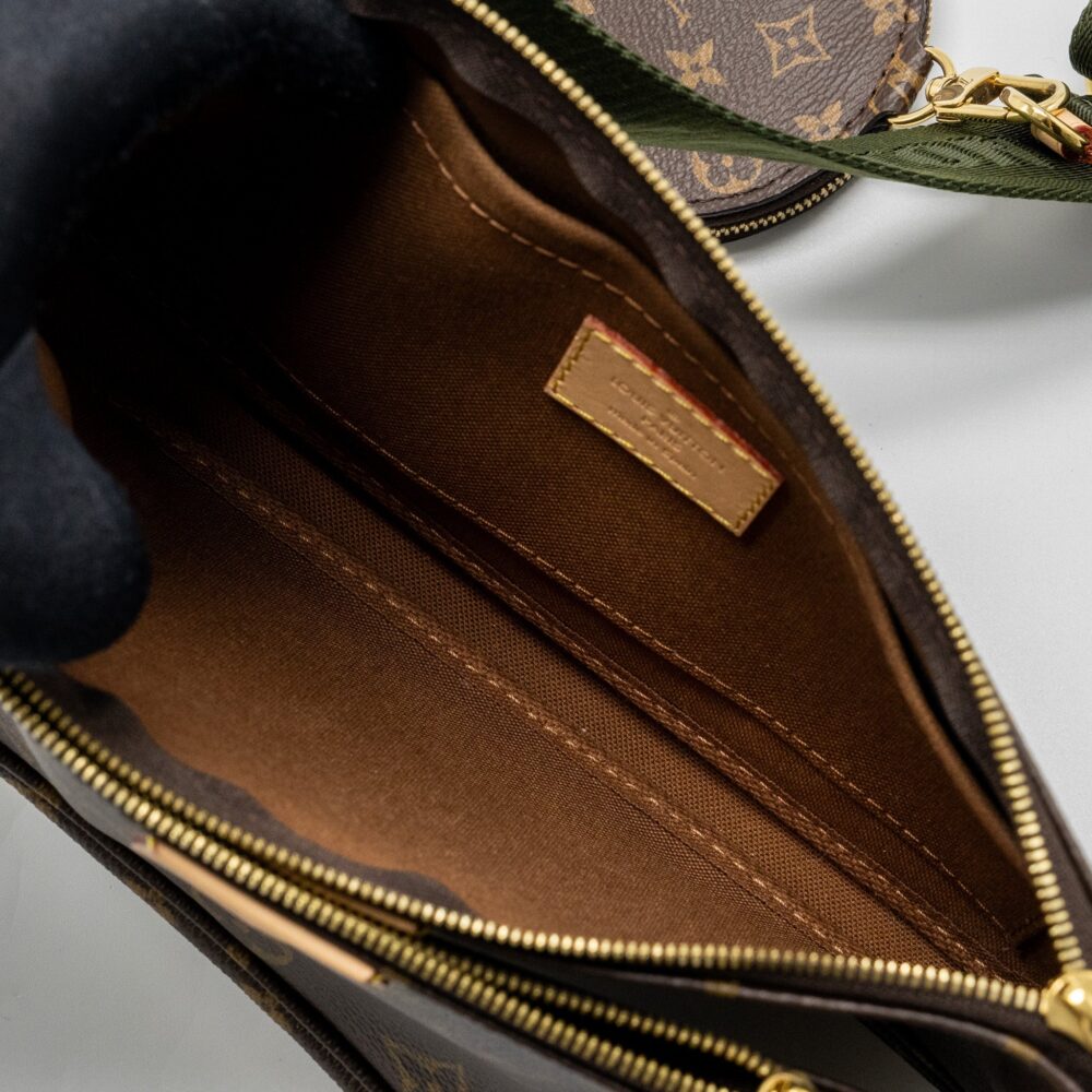 AAA Replica Louis Vuitton LV MULTI POCHETTE MONOGRAM CANVAS KHAKI STRAP GHW