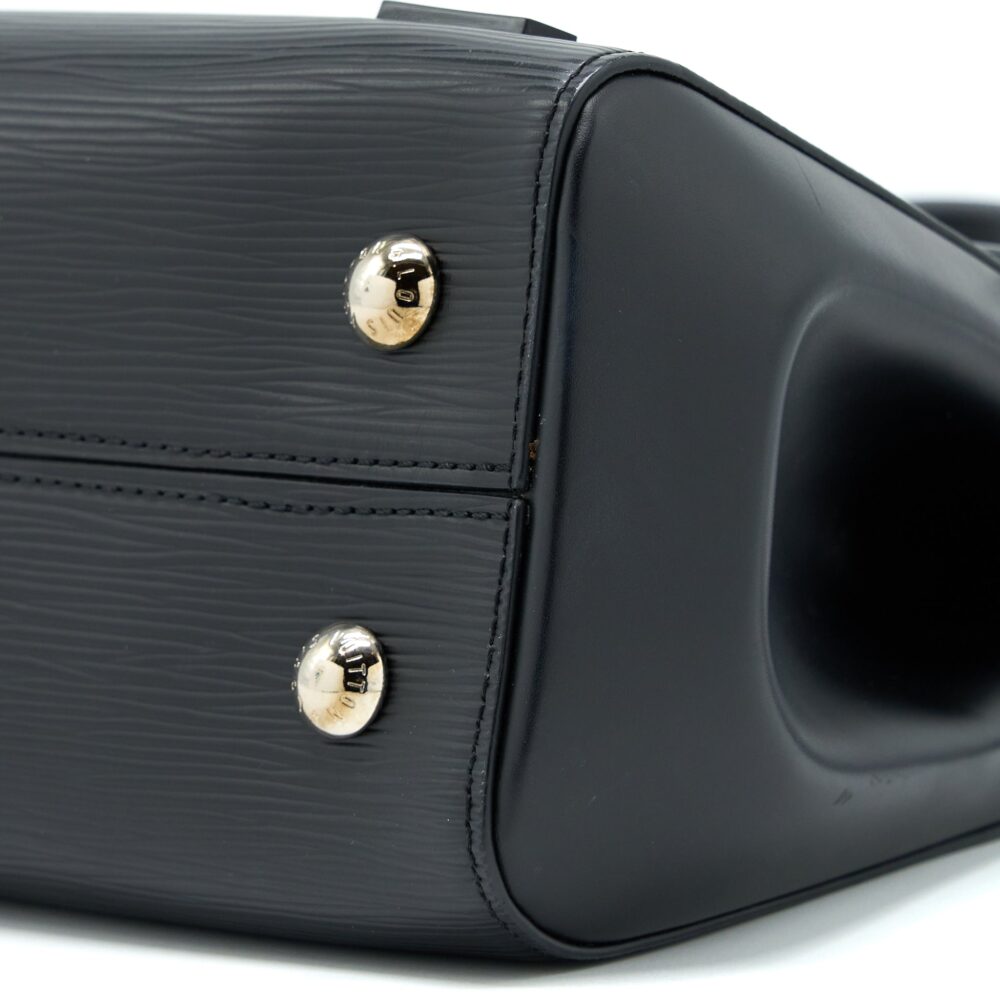 AAA Replica Louis Vuitton LV CLUNY MM EPI BLACK SHW WITH INITIAL S.S