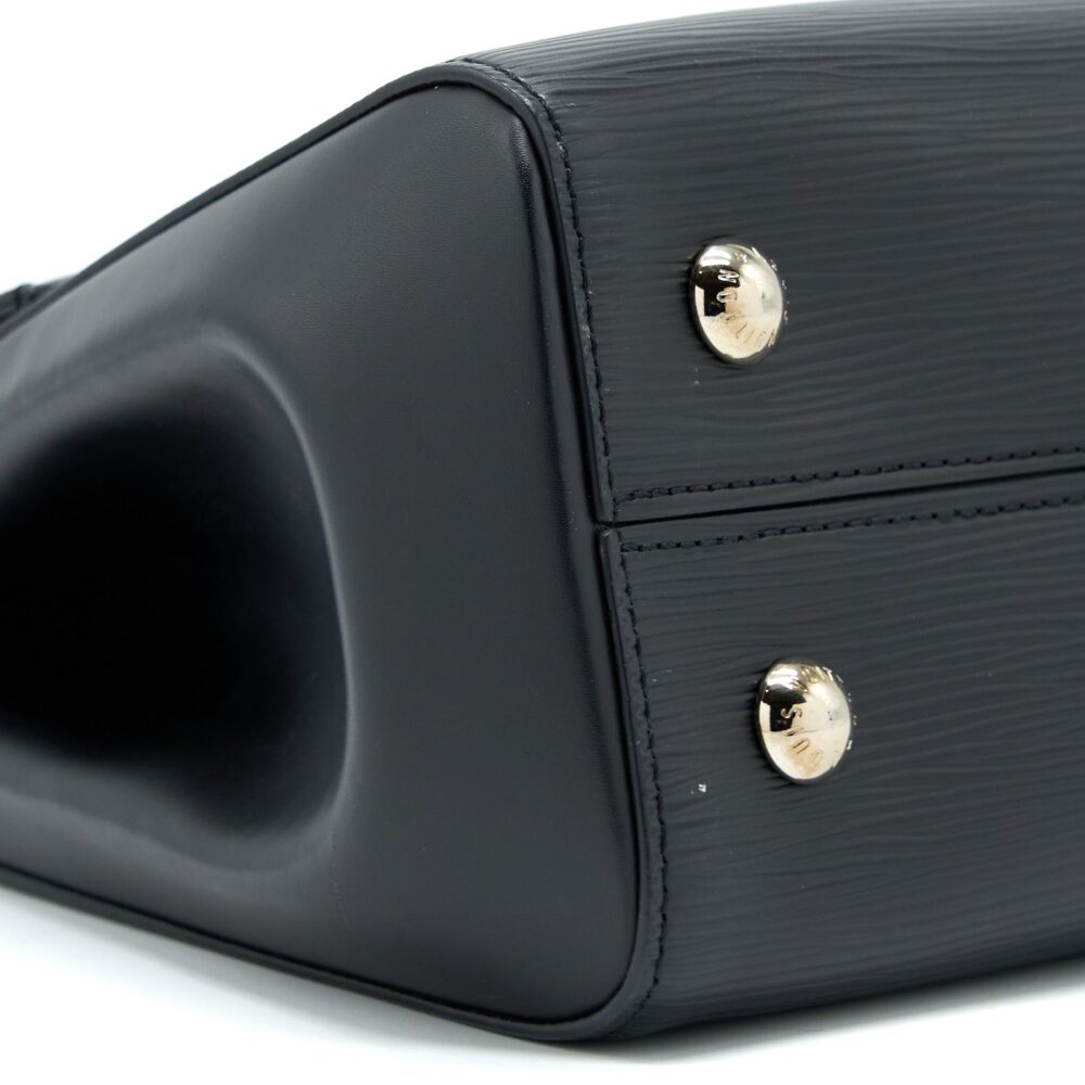 AAA Replica Louis Vuitton LV CLUNY MM EPI BLACK SHW WITH INITIAL S.S