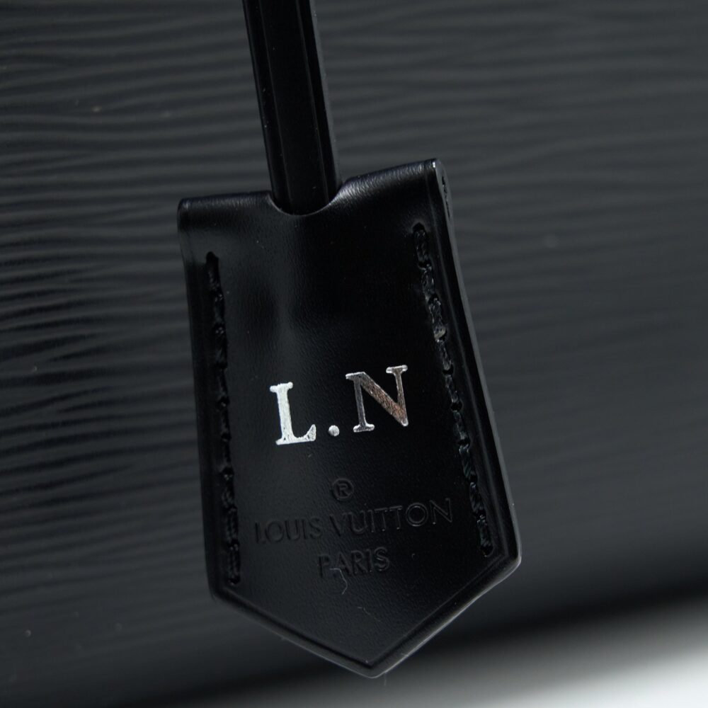 AAA Replica Louis Vuitton LV CLUNY MM EPI BLACK SHW WITH INITIAL S.S
