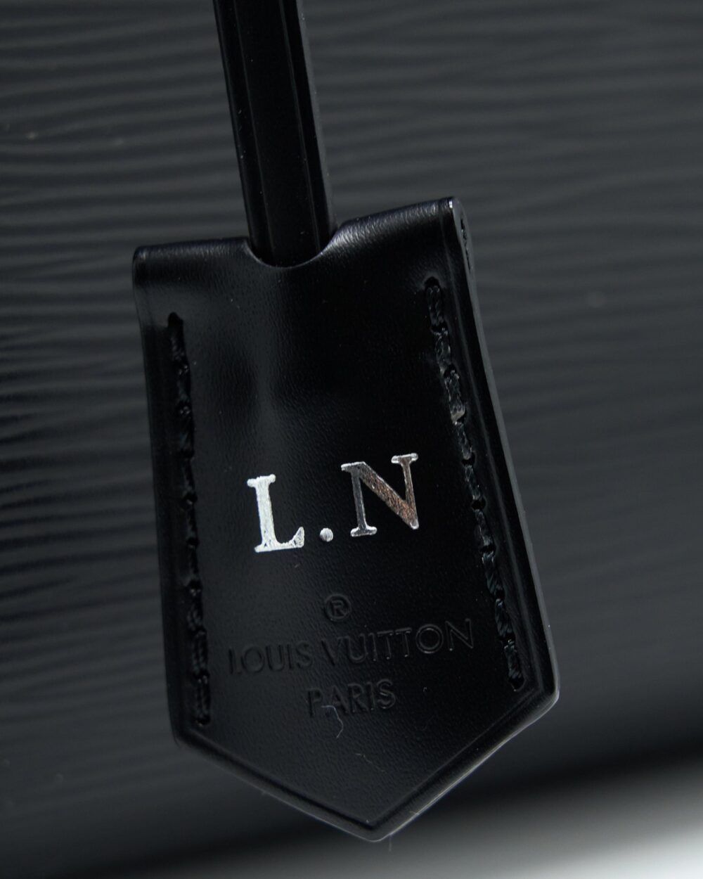 AAA Replica Louis Vuitton LV CLUNY MM EPI BLACK SHW WITH INITIAL S.S
