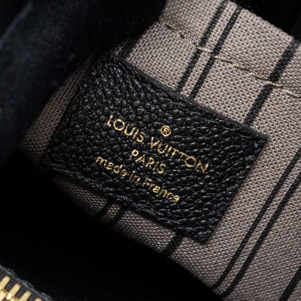 AAA Replica Louis Vuitton LV MONTAIGNE BB MONOGRAM EMPREINTE BLACK GHW