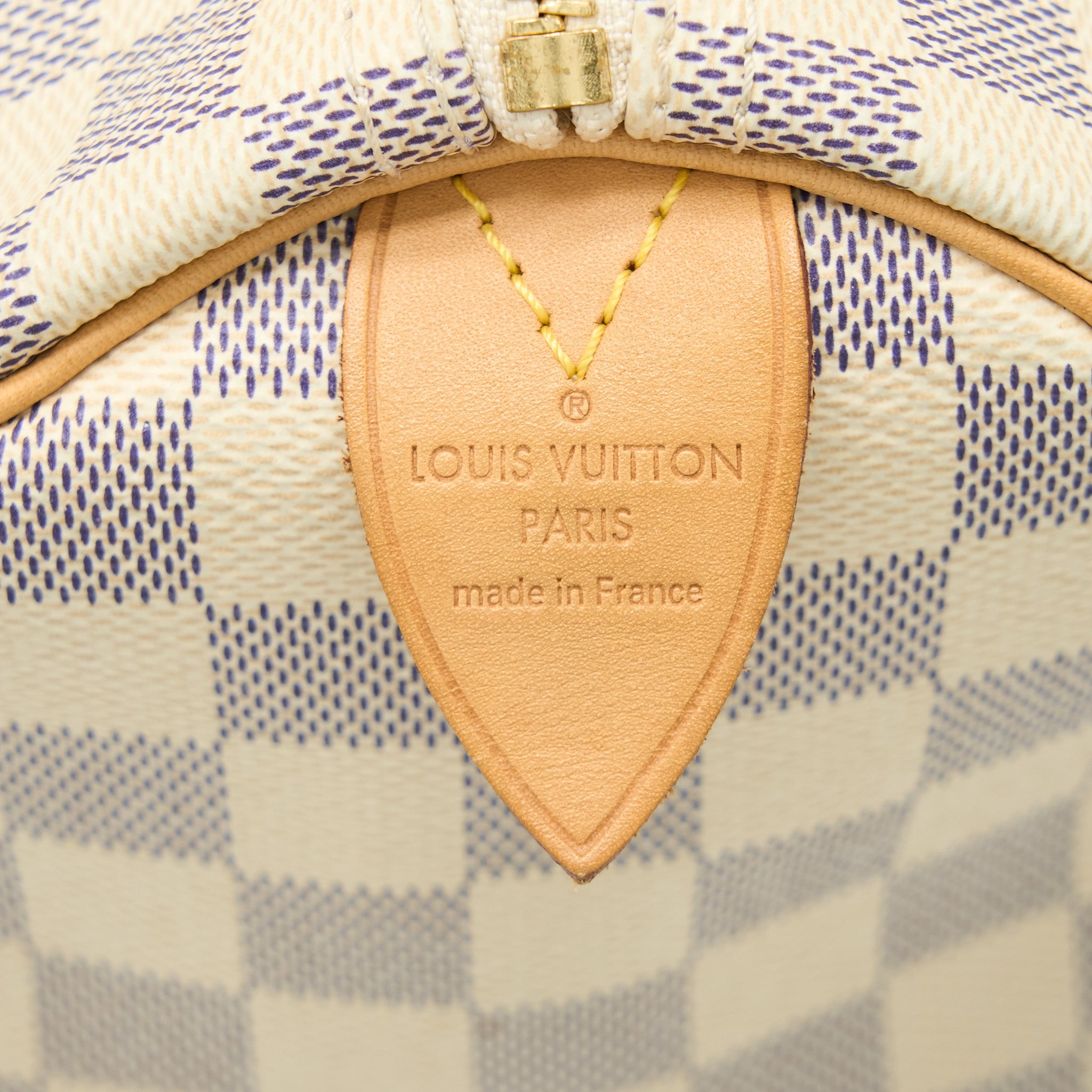 AAA Replica Louis Vuitton LV SPEEDY 30 DAMIER AZUR CANVAS GHW