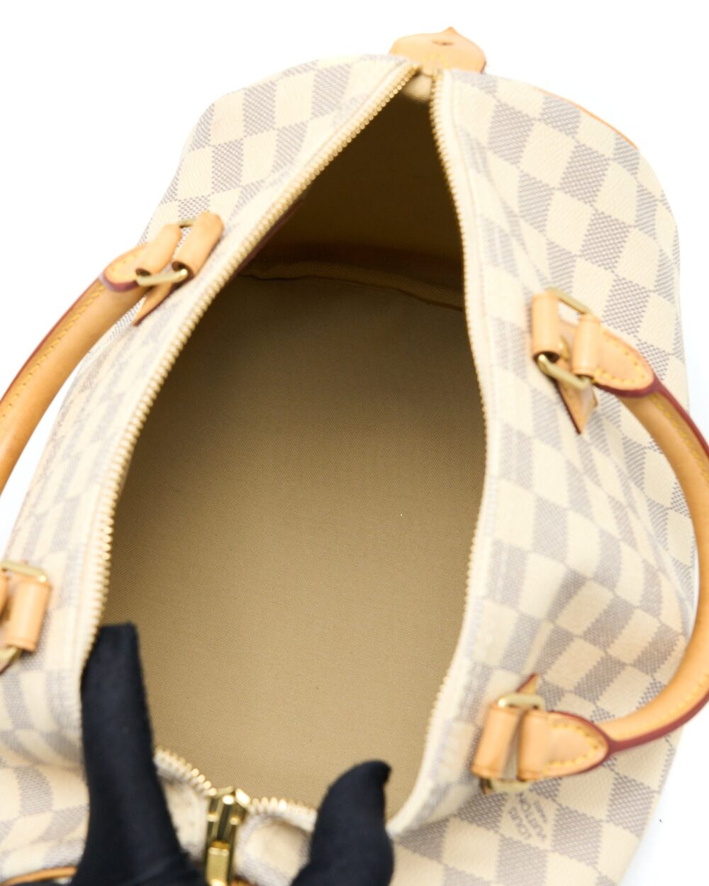 AAA Replica Louis Vuitton LV SPEEDY 30 DAMIER AZUR CANVAS GHW