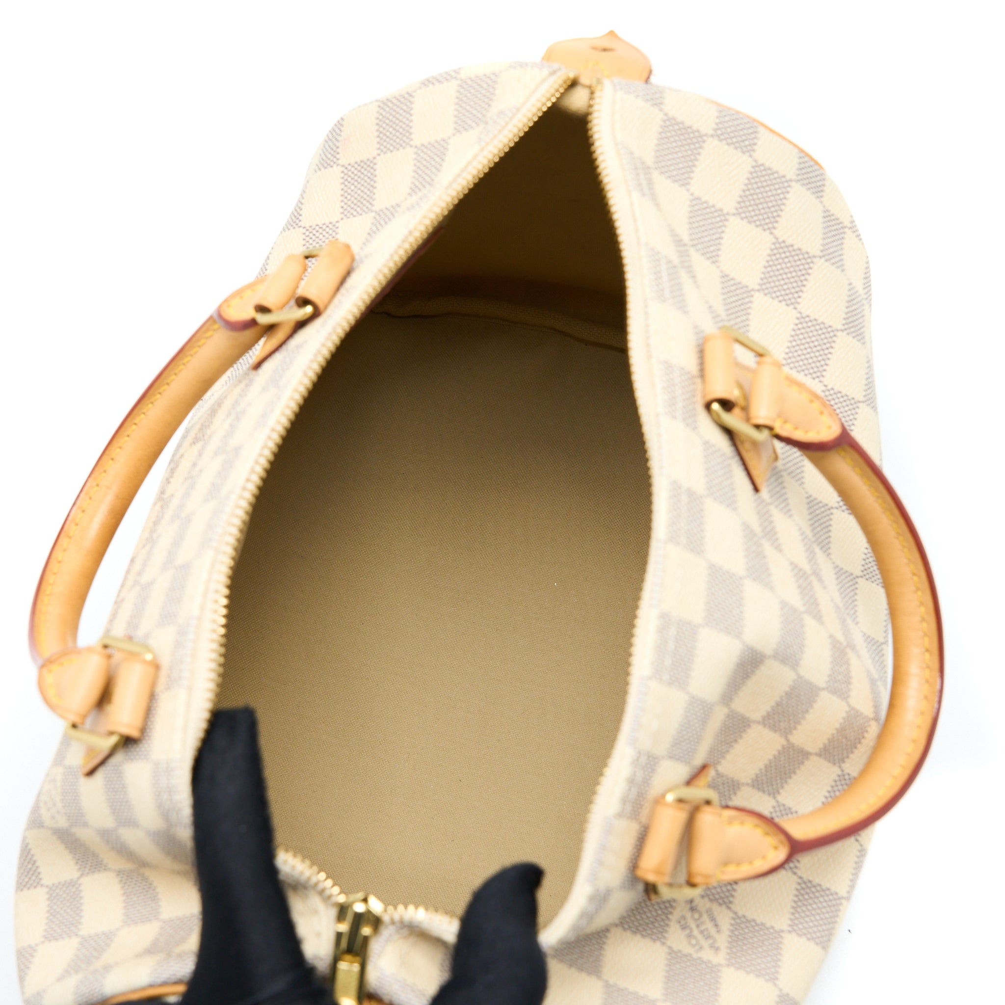 AAA Replica Louis Vuitton LV SPEEDY 30 DAMIER AZUR CANVAS GHW