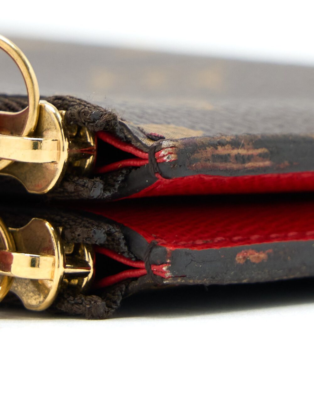 AAA Replica Louis Vuitton LV DOUBLE ZIPPER WALLET MONOGRAM CANVAS GHW