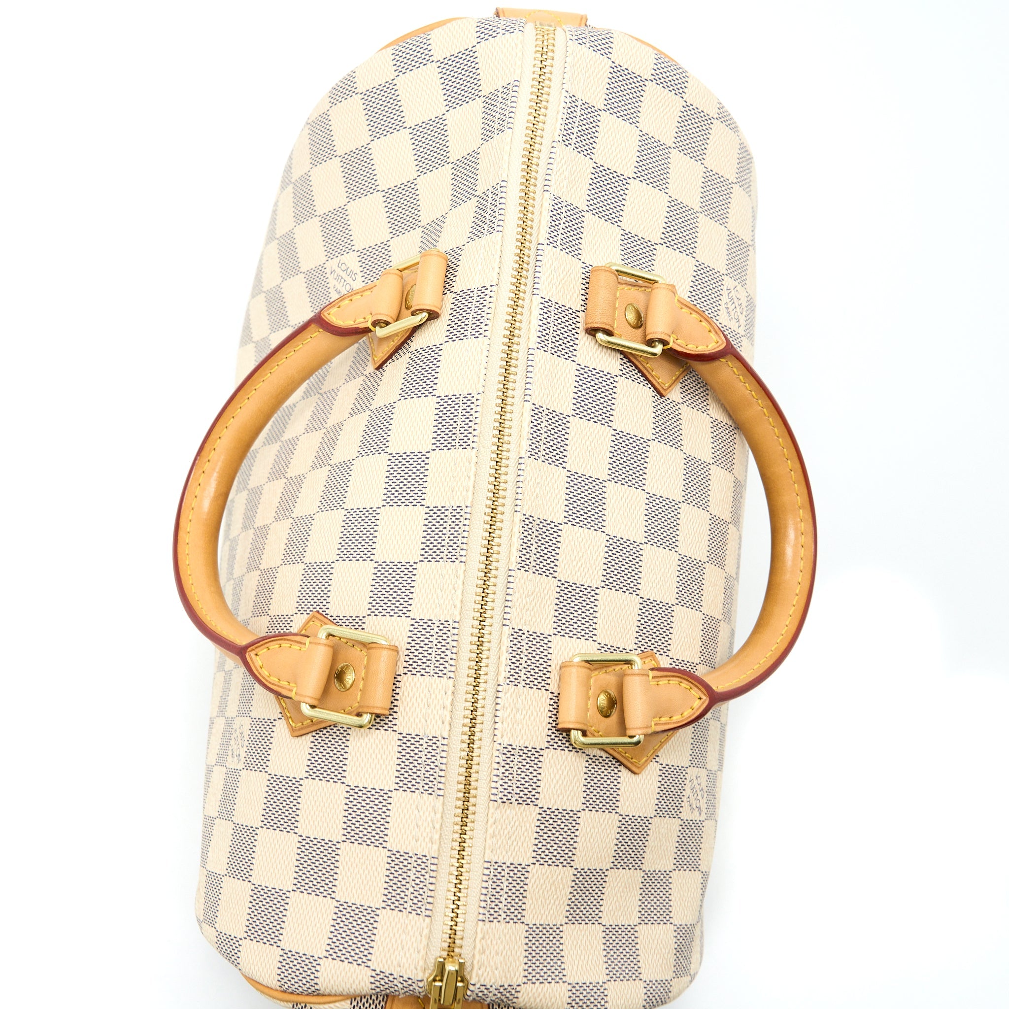 AAA Replica Louis Vuitton LV SPEEDY 30 DAMIER AZUR CANVAS GHW