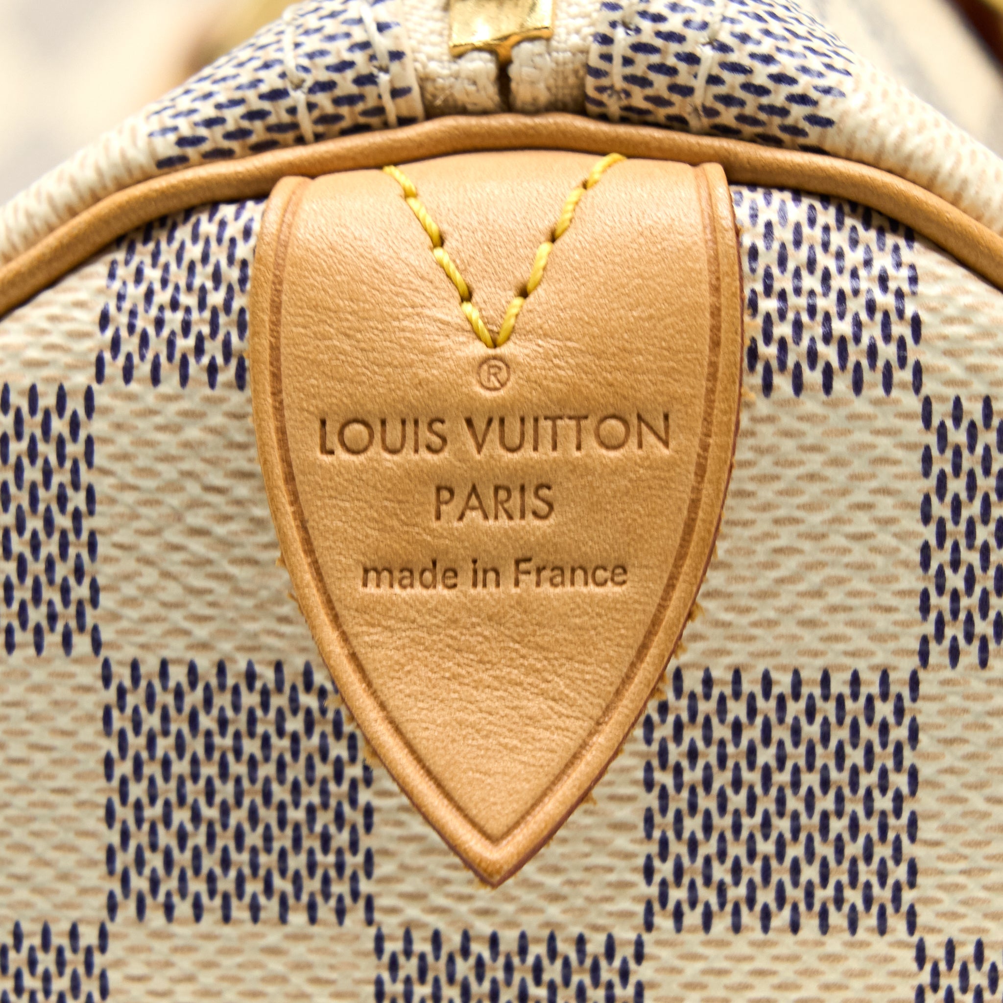 AAA Replica Louis Vuitton LV SPEEDY 30 DAMIER AZUR CANVAS GHW