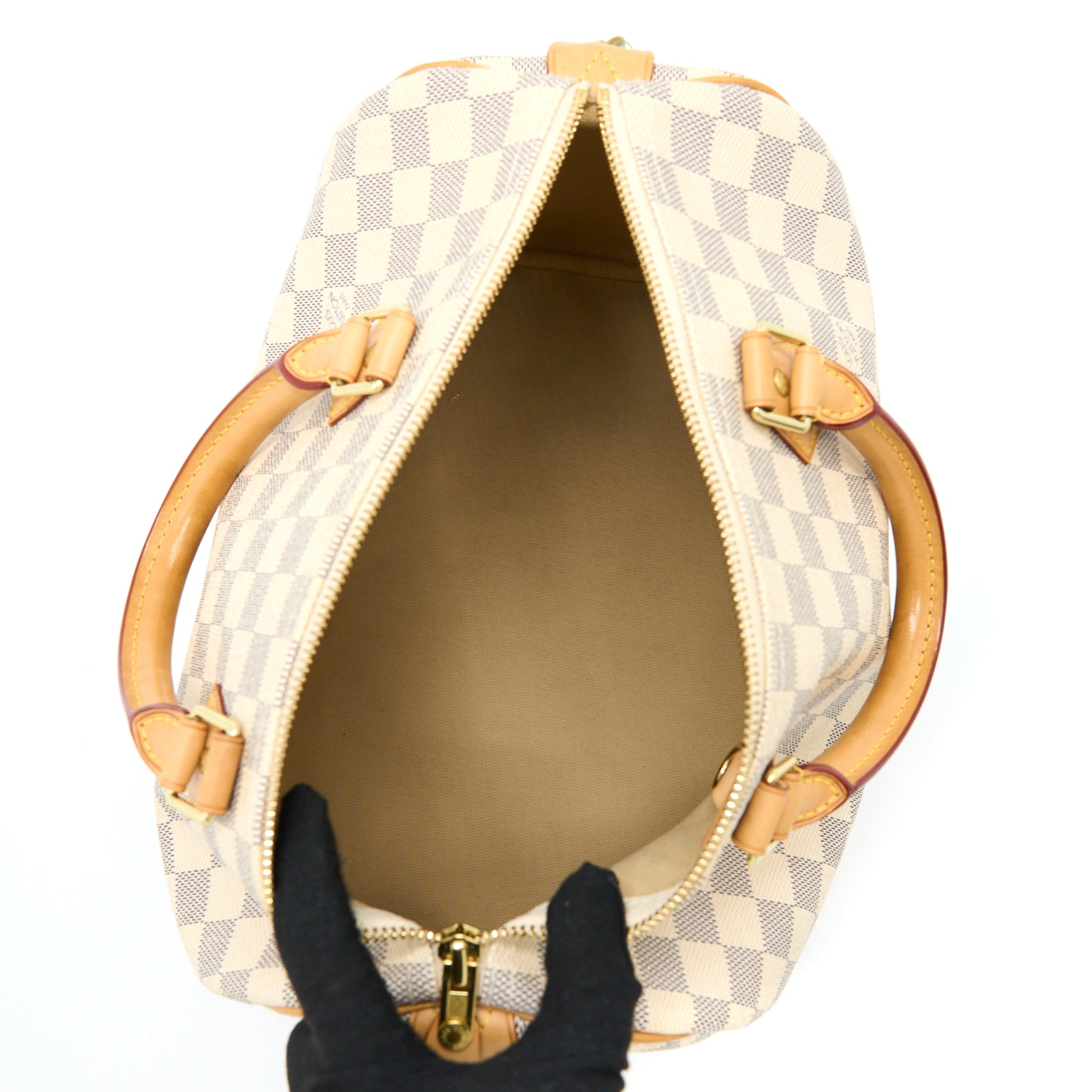 AAA Replica Louis Vuitton LV SPEEDY 30 DAMIER AZUR CANVAS GHW
