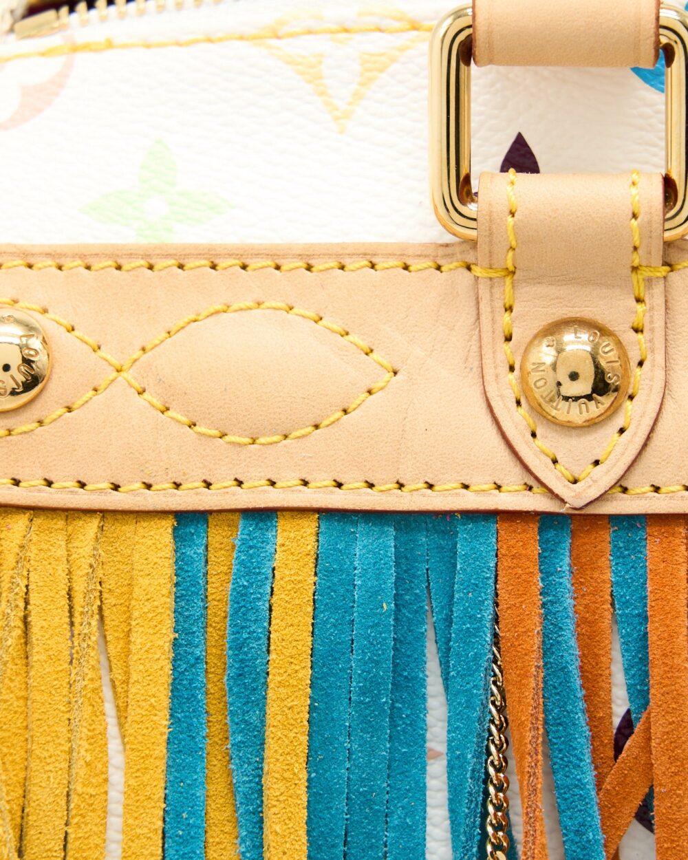 AAA Replica Louis Vuitton LV VINTAGE SPEEDY 25 LIMITED EDITION WHITE/MULTICOLOUR GHW