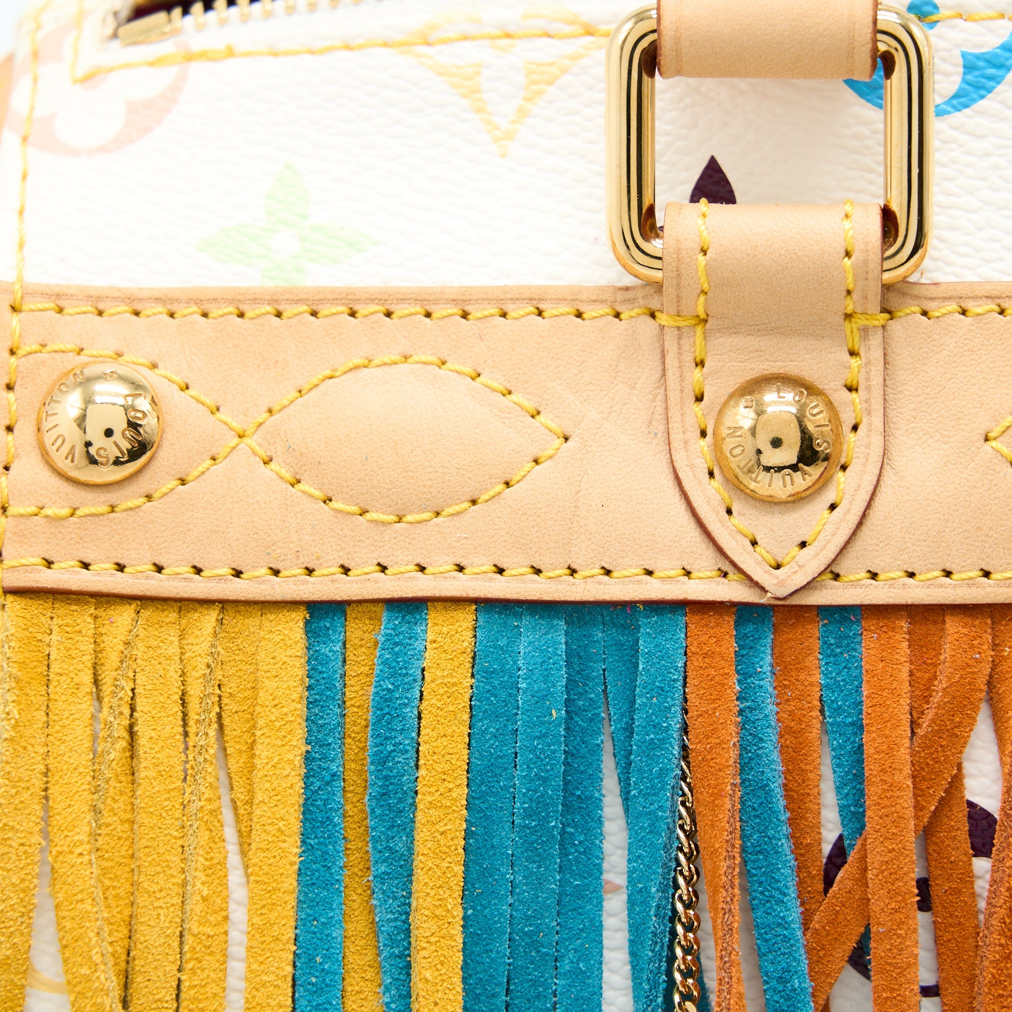 AAA Replica Louis Vuitton LV VINTAGE SPEEDY 25 LIMITED EDITION WHITE/MULTICOLOUR GHW