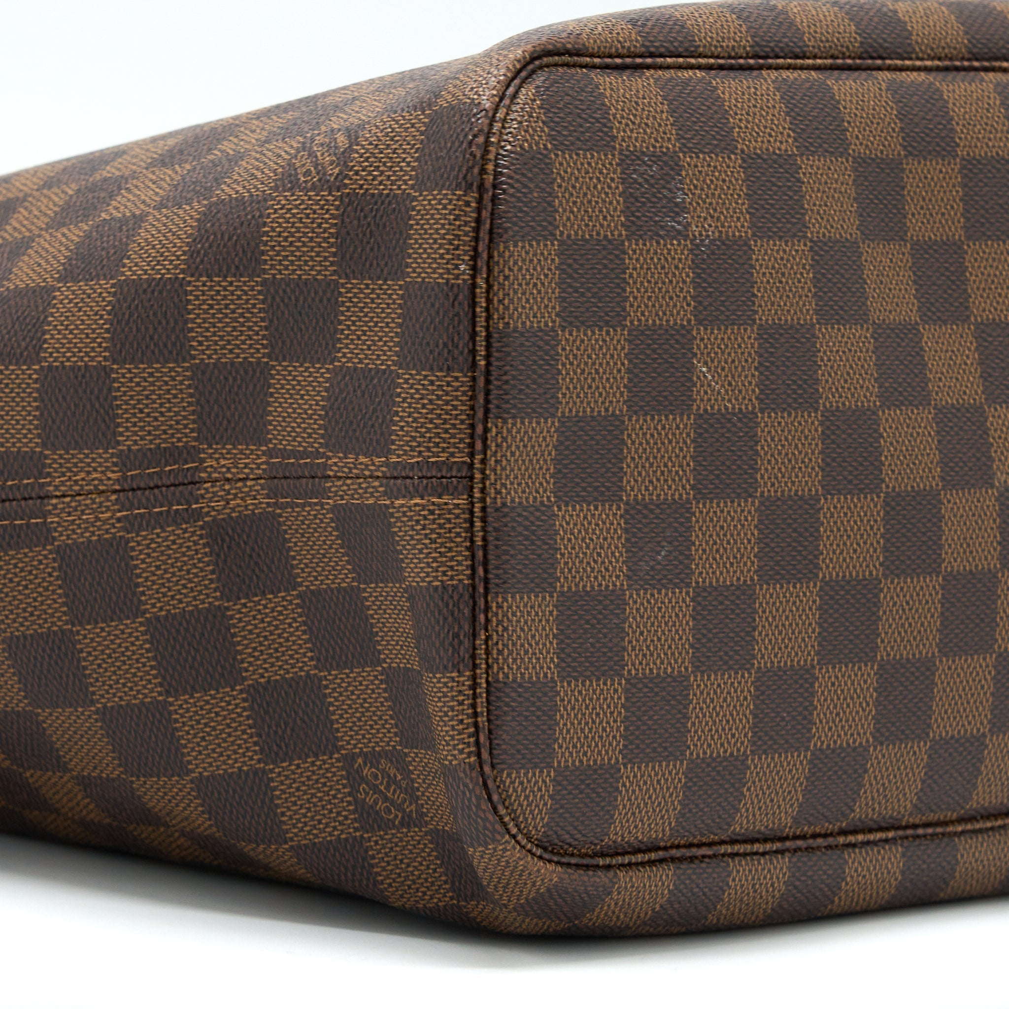 AAA Replica Louis Vuitton LV NEVERFULL MM DAMIER EBENE/PINK GHW