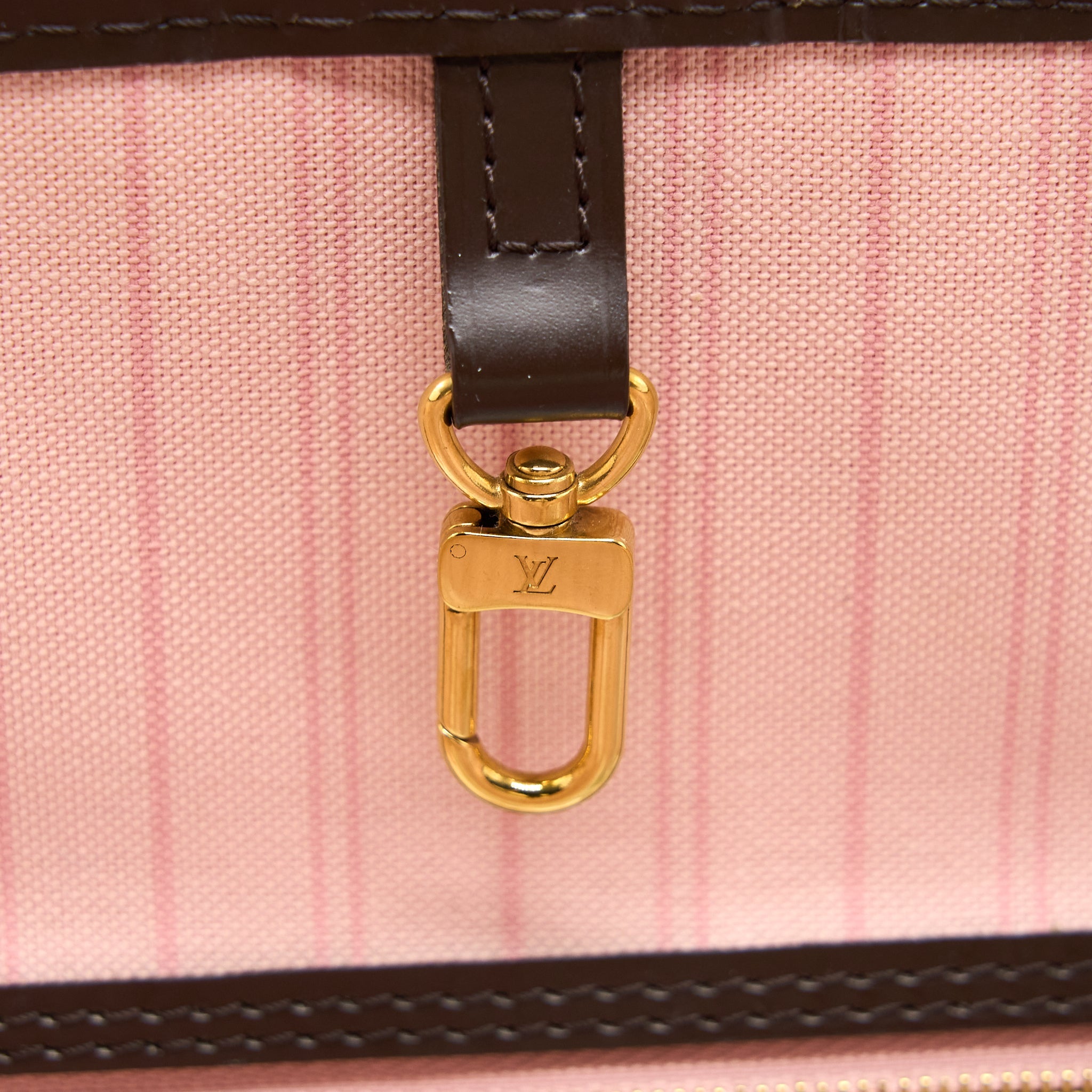 AAA Replica Louis Vuitton LV NEVERFULL MM DAMIER EBENE/PINK GHW