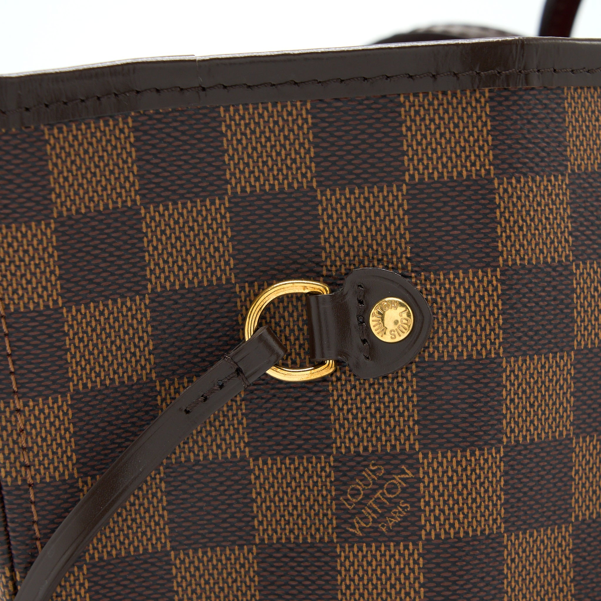 AAA Replica Louis Vuitton LV NEVERFULL MM DAMIER EBENE GHW WITH INITIAL S.S