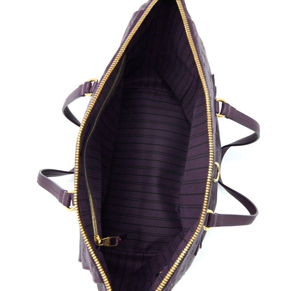 AAA Replica Louis Vuitton LV PETILLANCE TOTE BAG MONOGRAM EMPREINTE DARK PURPLE GHW