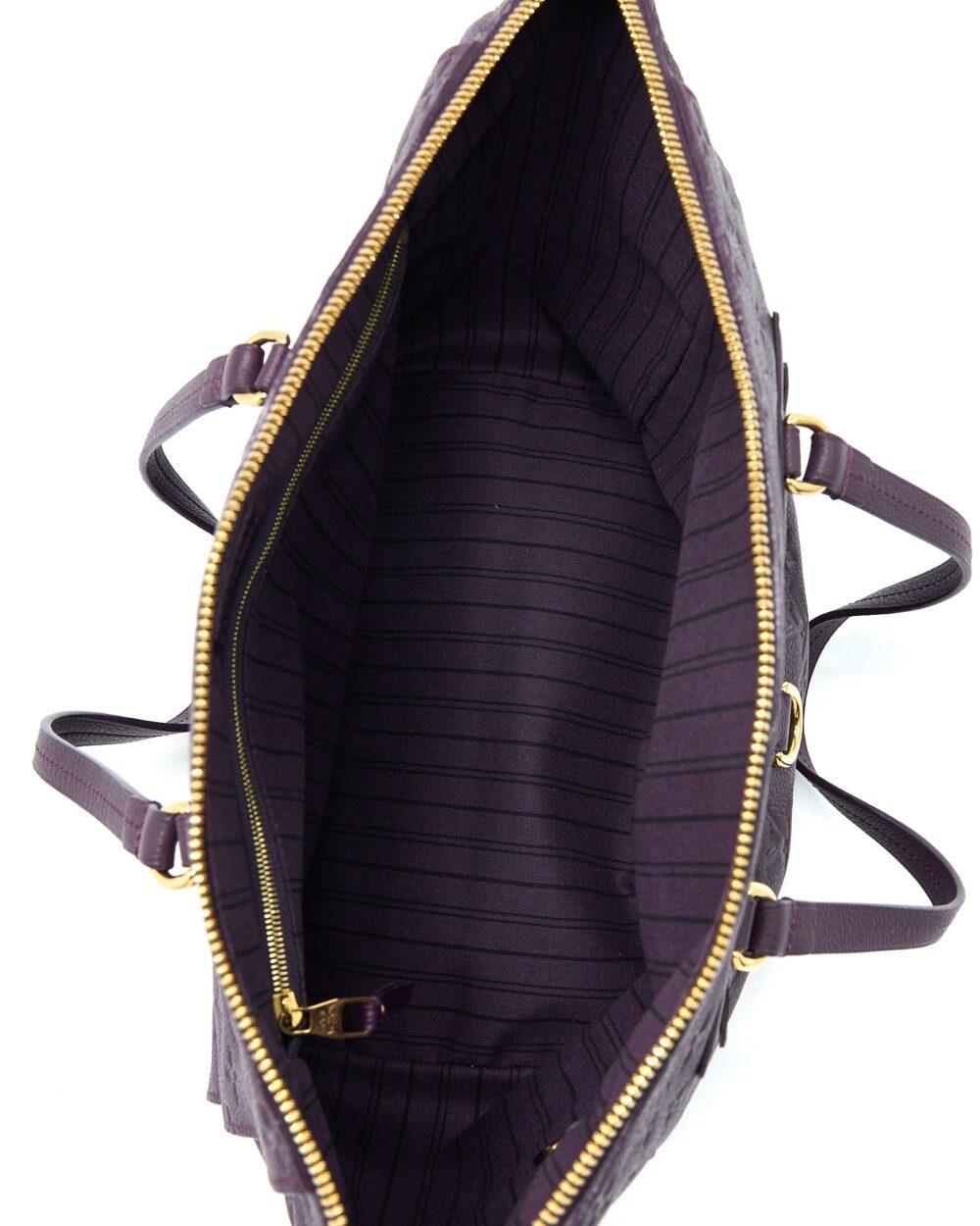 AAA Replica Louis Vuitton LV PETILLANCE TOTE BAG MONOGRAM EMPREINTE DARK PURPLE GHW