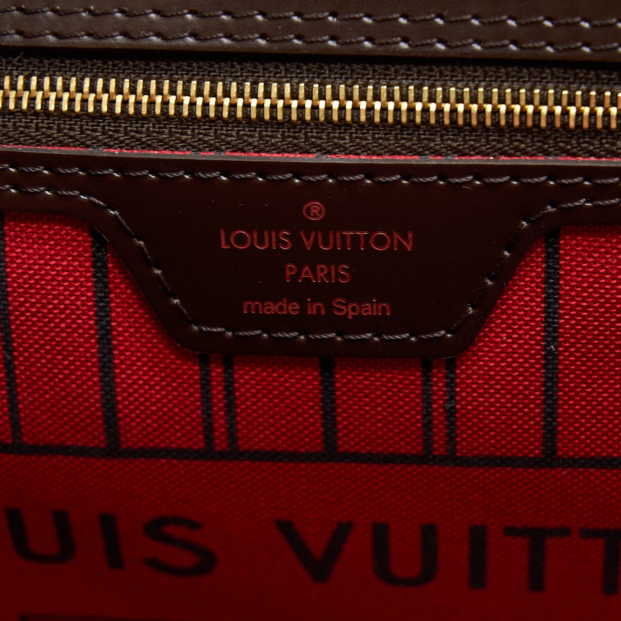 AAA Replica Louis Vuitton LV NEVERFULL MM DAMIER EBENE GHW WITH INITIAL S.S