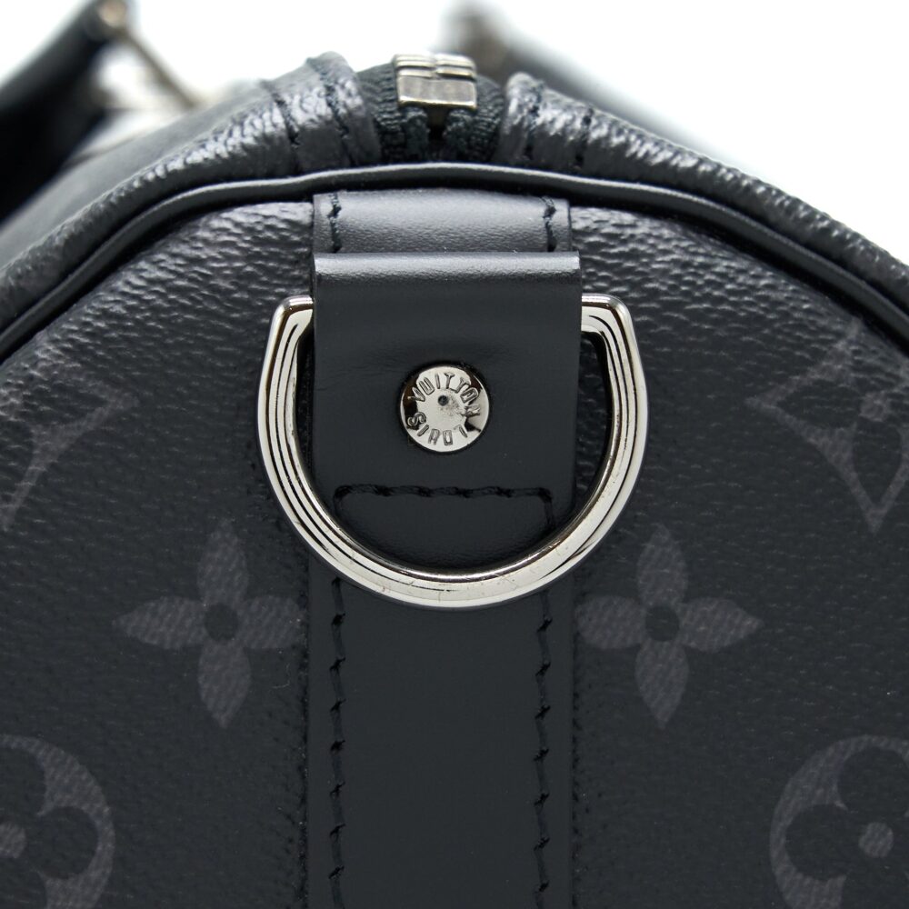 AAA Replica Louis Vuitton LV KEEPALL 55 WITH SHOULDER STRAP MONOGRAM ECLIPSE CANVAS SHW